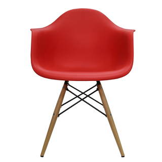 Cadeira DAR Eames com Braço Vermelha
