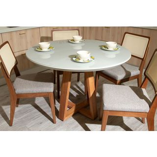 Conjunto Mesa de Jantar Redonda Bene Laca