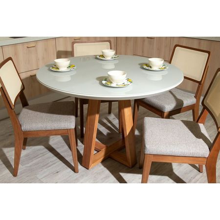 Conjunto Mesa de Jantar Redonda Bene Laca — Mesas