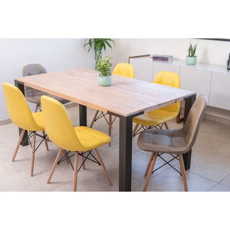 Conjunto Mesa de Jantar Drift Industrial — Mesas
