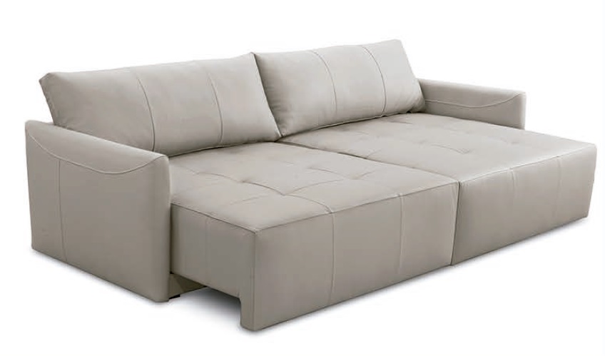 Sofá Couro Legítimo Retrátil Slim — foto 2