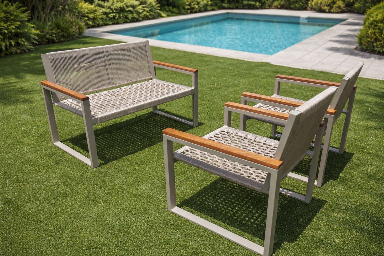 Conjunto Sofá Corda Náutica — Móveis para Jardim e Piscina