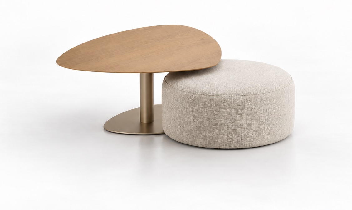 Mesa centro com Puff — Mesa de Centro e Lateral